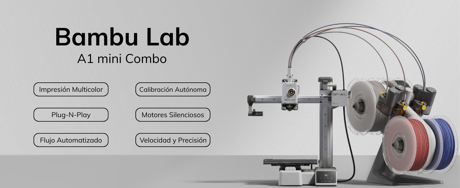 La Bambu Lab A1 Mini redefine la impresión 3D doméstica al integrar calibración automática, alta velocidad y precisión extraordinaria en un diseño compacto y funcional. Con entrega inmediata y respaldada por 1 año de garantía, esta impresora es ideal tanto para principiantes como para entusiastas que buscan tecnología avanzada sin complicaciones. Su configuración Plug-N-Play permite comenzar a imprimir en solo 15 minutos, eliminando barreras técnicas y garantizando resultados profesionales desde el primer uso.